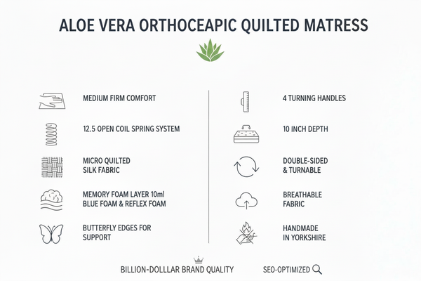 Aloe Vera Orthopaedic Quilted Mattress Pad – Cooling Comfort Layer