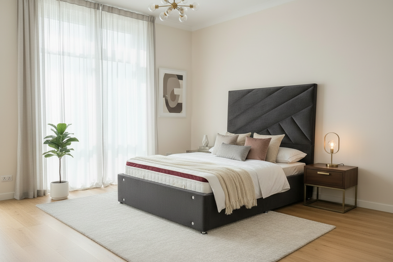 Armour Grey Divan Bed - Grand Bedroom