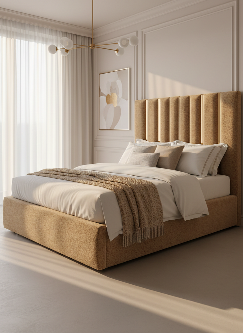 Austen Bed Frame in Latte Teddy