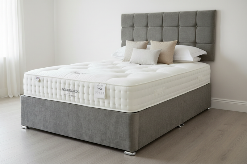 Boulevard 1000 Pocket Spring Mattress on Emma Divan Bed