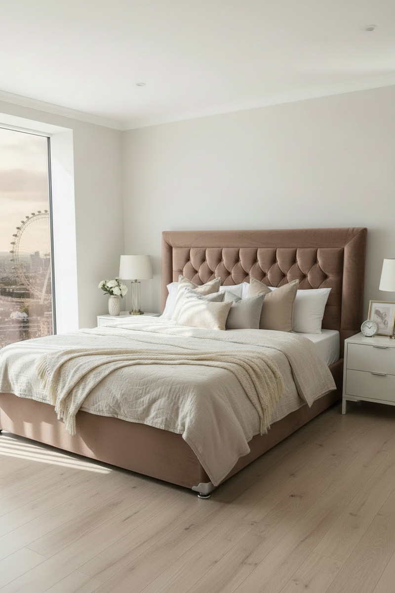 Plush Mink Ottoman Bed with London Eye View