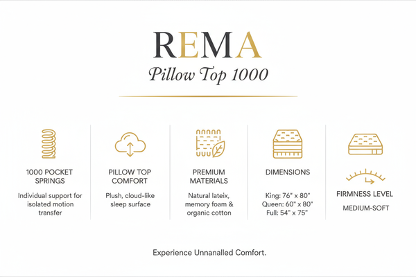 Reema Pillow Top 1000 Pocket Spring Mattress