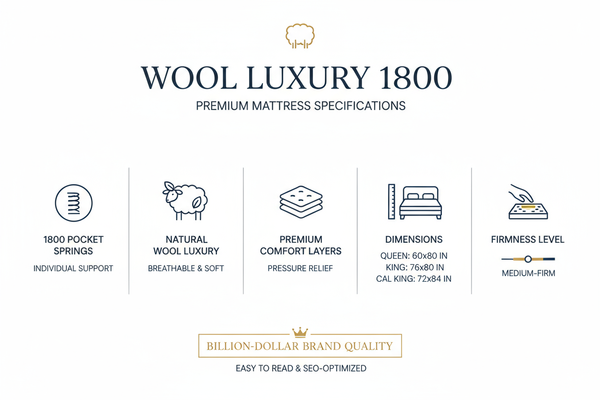 Wool Luxury 1800 Pocket Spring Mattress